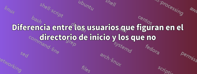 Diferencia entre los usuarios que figuran en el directorio de inicio y los que no