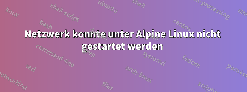 Netzwerk konnte unter Alpine Linux nicht gestartet werden