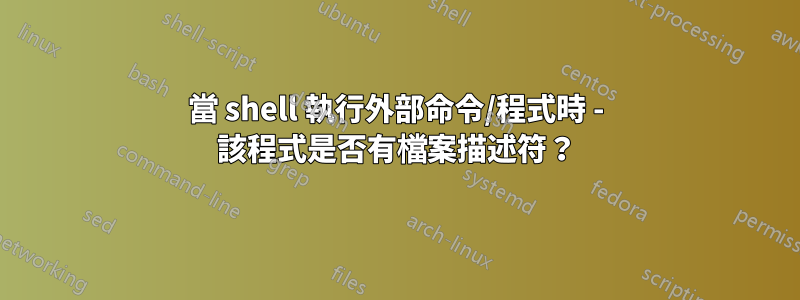 當 shell 執行外部命令/程式時 - 該程式是否有檔案描述符？