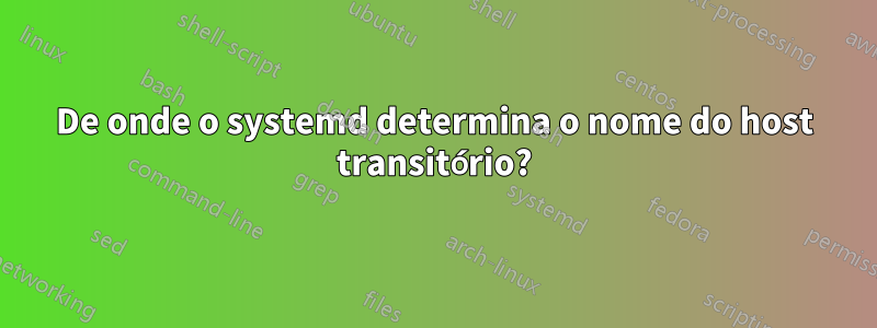 De onde o systemd determina o nome do host transitório?