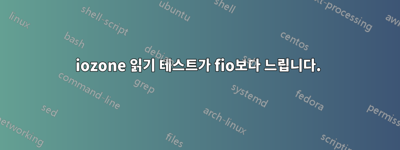 iozone 읽기 테스트가 fio보다 느립니다.