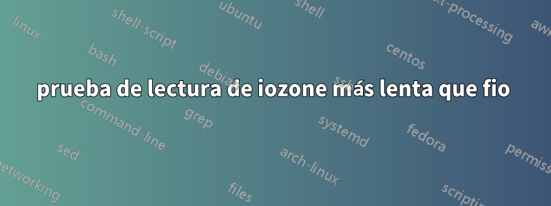 prueba de lectura de iozone más lenta que fio