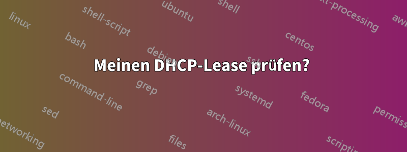 Meinen DHCP-Lease prüfen?