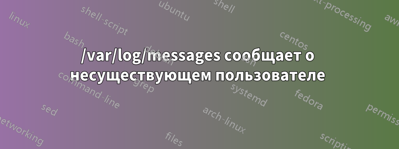 /var/log/messages сообщает о несуществующем пользователе