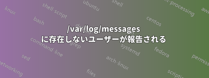 /var/log/messages に存在しないユーザーが報告される