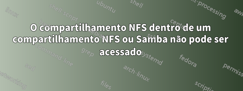 O compartilhamento NFS dentro de um compartilhamento NFS ou Samba não pode ser acessado