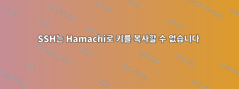 SSH는 Hamachi로 키를 복사할 수 없습니다