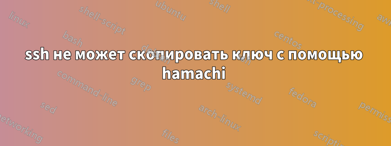 ssh не может скопировать ключ с помощью hamachi