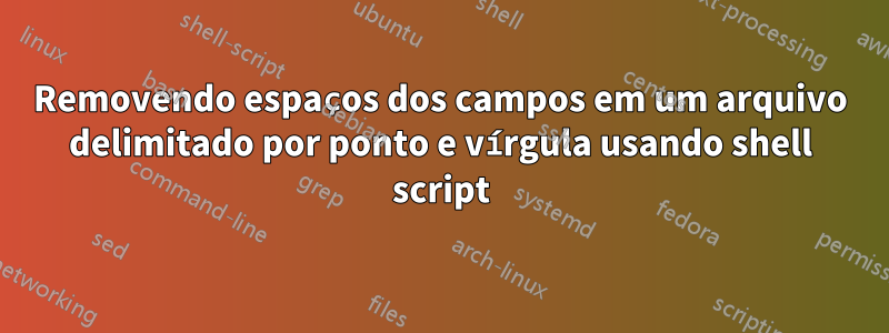 Removendo espaços dos campos em um arquivo delimitado por ponto e vírgula usando shell script