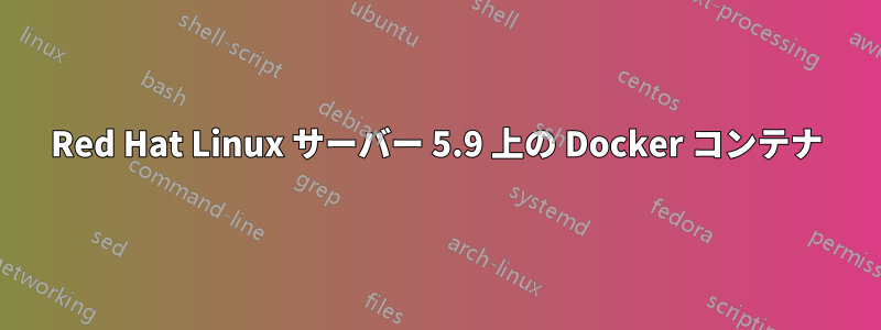 Red Hat Linux サーバー 5.9 上の Docker コンテナ