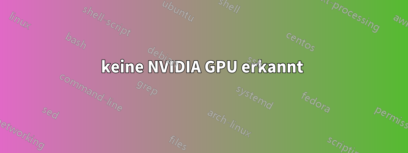 keine NVIDIA GPU erkannt