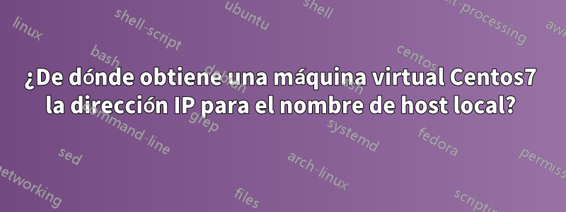 ¿De dónde obtiene una máquina virtual Centos7 la dirección IP para el nombre de host local?