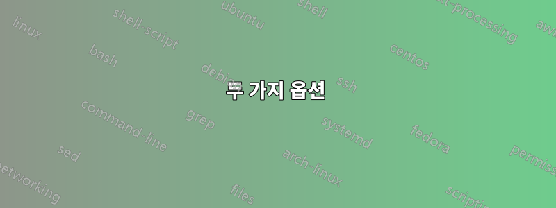 두 가지 옵션