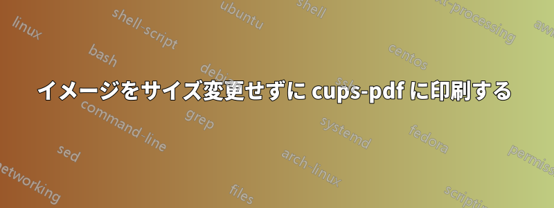 イメージをサイズ変更せずに cups-pdf に印刷する