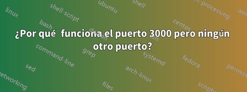 ¿Por qué funciona el puerto 3000 pero ningún otro puerto?