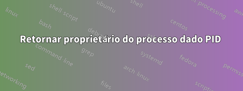 Retornar proprietário do processo dado PID