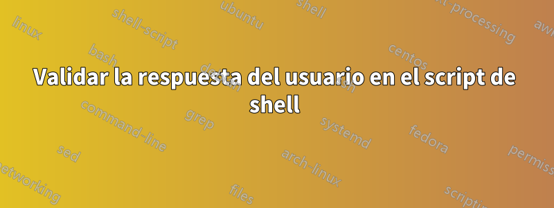 Validar la respuesta del usuario en el script de shell