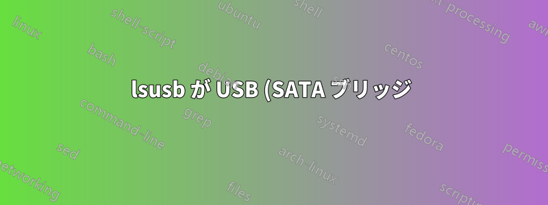lsusb が USB (SATA ブリッジ) 経由で接続された SCSI ドライブをリストしないのはなぜですか?