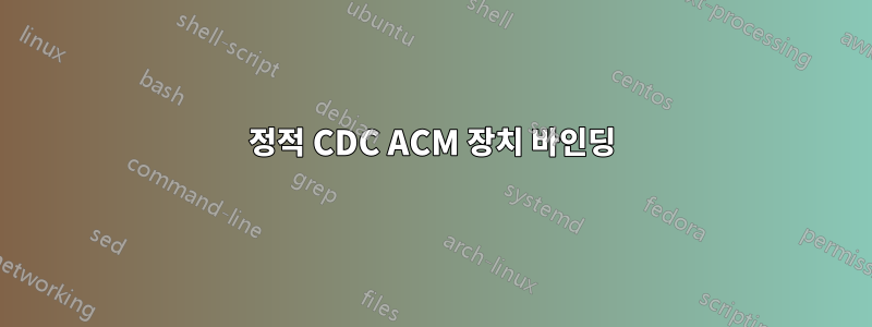 정적 CDC ACM 장치 바인딩