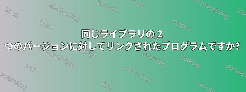 同じライブラリの 2 つのバージョンに対してリンクされたプログラムですか?