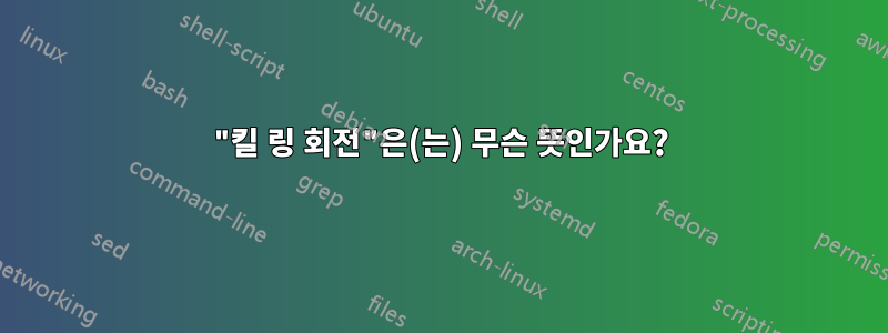 "킬 링 회전"은(는) 무슨 뜻인가요?