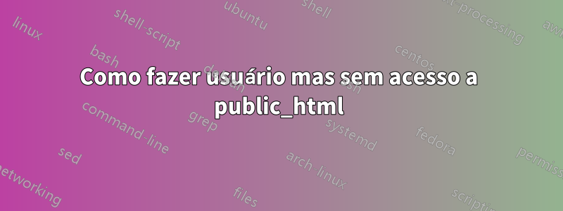 Como fazer usuário mas sem acesso a public_html