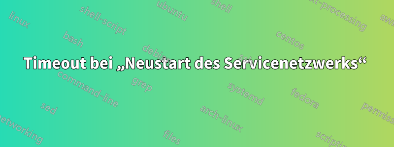 Timeout bei „Neustart des Servicenetzwerks“