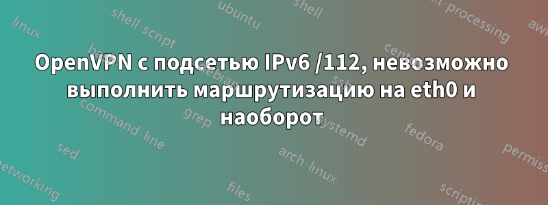 OpenVPN с подсетью IPv6 /112, невозможно выполнить маршрутизацию на eth0 и наоборот