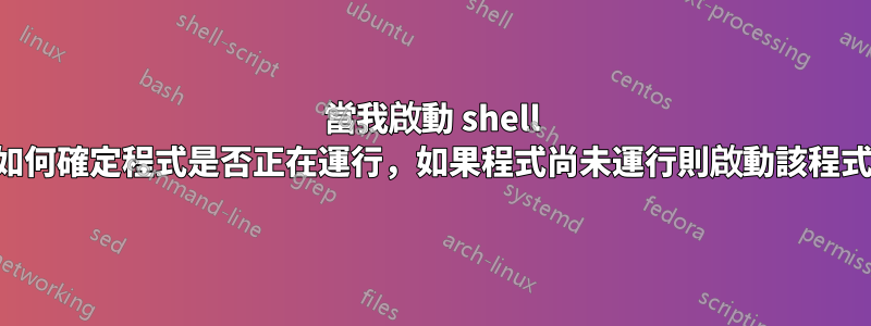 當我啟動 shell 時如何確定程式是否正在運行，如果程式尚未運行則啟動該程式？