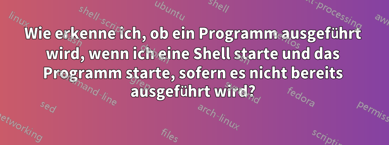 Wie erkenne ich, ob ein Programm ausgeführt wird, wenn ich eine Shell starte und das Programm starte, sofern es nicht bereits ausgeführt wird?