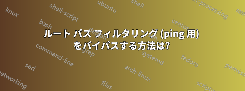 ルート パス フィルタリング (ping 用) をバイパスする方法は?