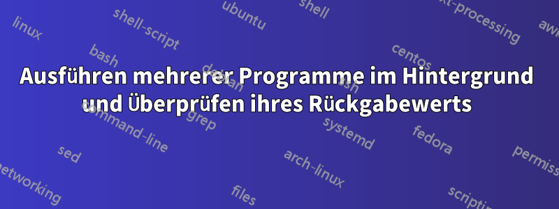 Ausführen mehrerer Programme im Hintergrund und Überprüfen ihres Rückgabewerts