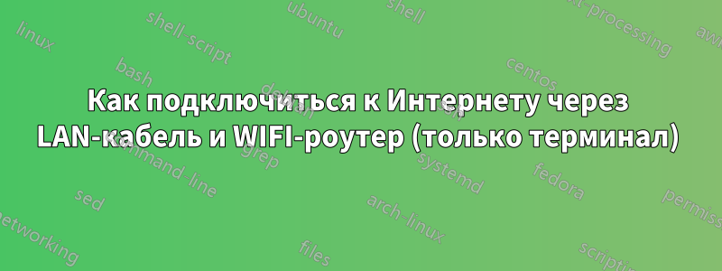 Как подключиться к Интернету через LAN-кабель и WIFI-роутер (только терминал)