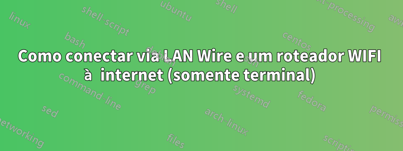 Como conectar via LAN Wire e um roteador WIFI à internet (somente terminal)