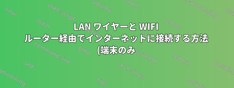 LAN ワイヤーと WIFI ルーター経由でインターネットに接続する方法 (端末のみ)