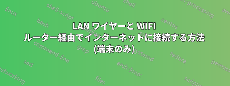 LAN ワイヤーと WIFI ルーター経由でインターネットに接続する方法 (端末のみ)