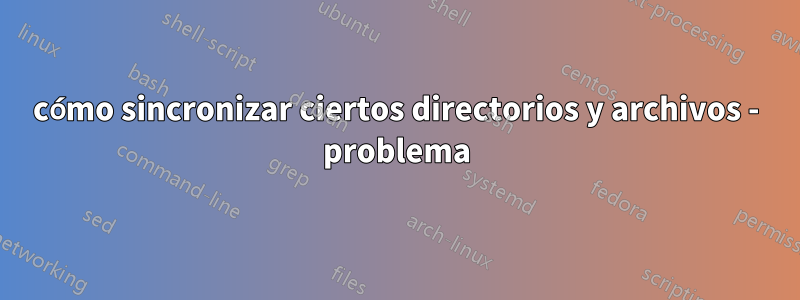 cómo sincronizar ciertos directorios y archivos - problema