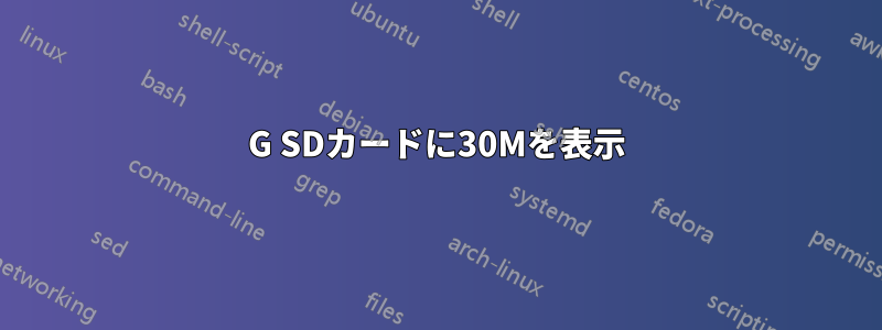 8G SDカードに30Mを表示