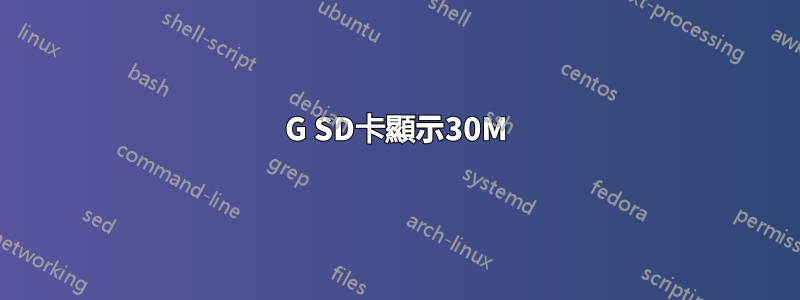 8G SD卡顯示30M