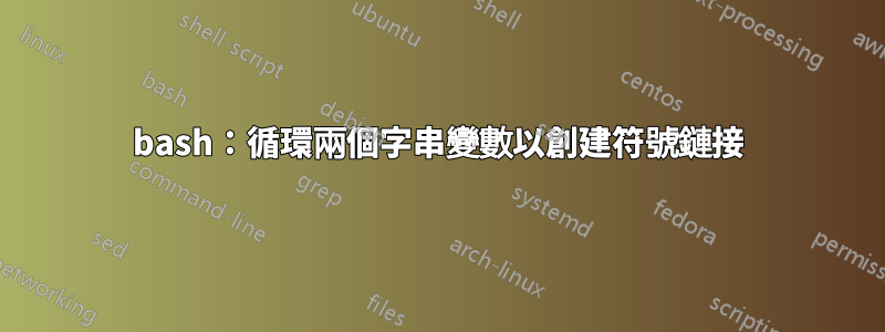 bash：循環兩個字串變數以創建符號鏈接