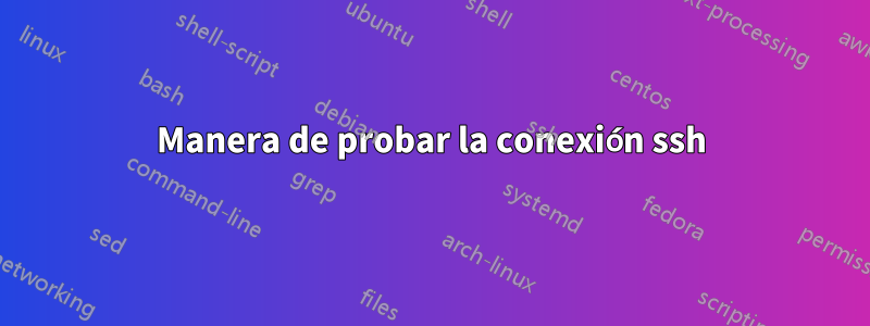 Manera de probar la conexión ssh