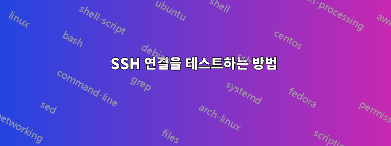 SSH 연결을 테스트하는 방법