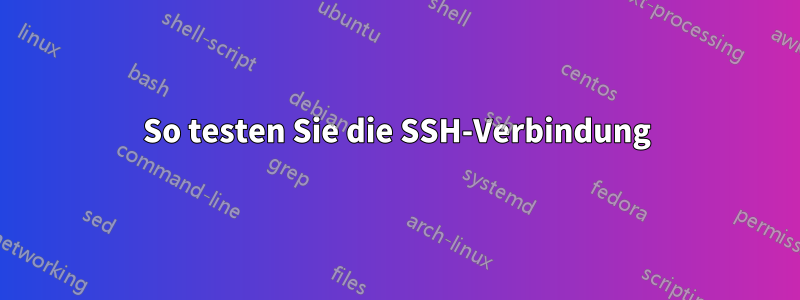 So testen Sie die SSH-Verbindung