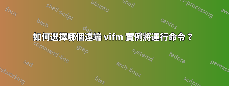 如何選擇哪個遠端 vifm 實例將運行命令？