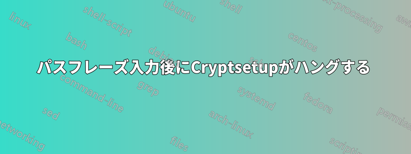 パスフレーズ入力後にCryptsetupがハングする