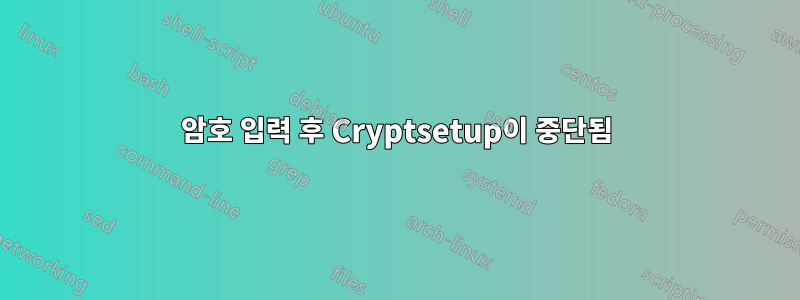 암호 입력 후 Cryptsetup이 중단됨