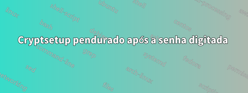 Cryptsetup pendurado após a senha digitada