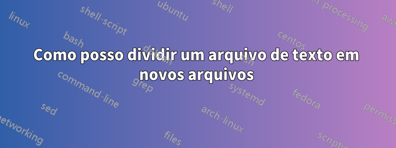 Como posso dividir um arquivo de texto em novos arquivos