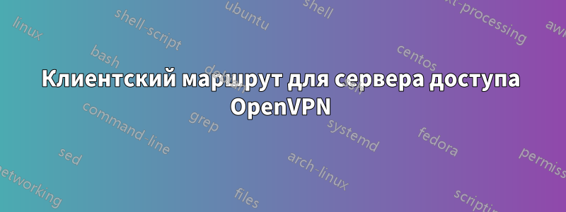 Клиентский маршрут для сервера доступа OpenVPN