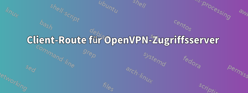 Client-Route für OpenVPN-Zugriffsserver